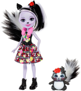 MATTEL ENCHANTIMALS LALKA SAGE SKUNK + SKUNKS DVH87/FXM72