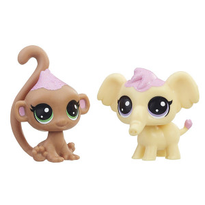 HASBRO LITTLEST PET SHOP LUKROWE ZWIERZAKI FIGURKI MAŁPKA I SŁONIK E0399/E1071