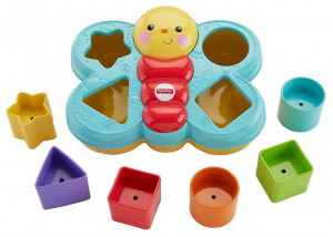 MATTEL FISHER PRICE MOTYLEK SORTER KLOCKÓW CDC22