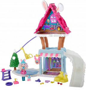 ENCHANTIMALS ZESTAW ZIMOWA CHATKA + LALKA BEVY BUNNY I JUMP GJX50