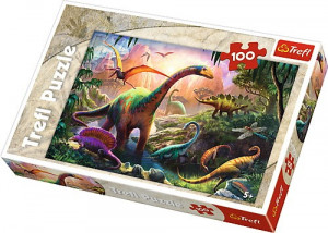 TREFL PUZZLE 100 EL ŚWIAT DINOZAURÓW 16277