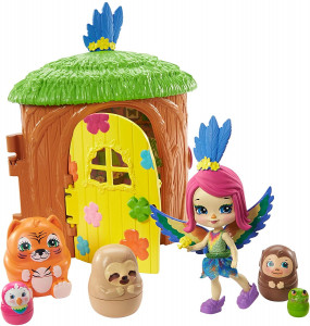 ENCHANTIMALS DOMEK LEŚNY PEKKI PARROT + ZWIERZACZKI NIESPODZIANKA GTM49