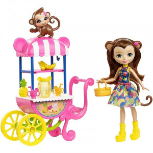 MATTEL ENCHANTIMALS WÓZEK Z OWOCAMI+MERIT MONKEY FJH11/FCG93