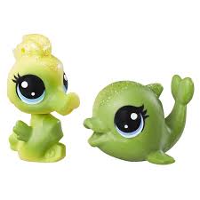 HASBRO LITTLEST PET SHOP KONIK MORSKI I DELFIN TĘCZOWE ZWIERZAKI C0794/C0801