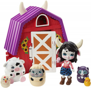 ENCHANTIMALS DOMEK FARMA CAMRIE COW + ZWIERZACZKI NIESPODZIANKA GTM48