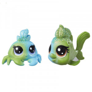 HASBRO LITTLEST PET SHOP KRAB I RYBKA TĘCZOWE ZWIERZAKI C0794/C0802