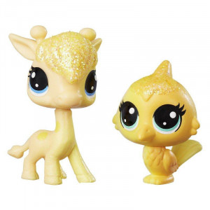 HASBRO LITTLEST PET SHOP ŻYRAFA I PTASZEK TĘCZOWE ZWIERZAKI C0794/C0800