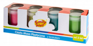 SMILY PLAY CIASTO-MASA PLASTYCZNA Z BROKATEM 4 KOLORY SP83344 