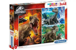  CLEMENTONI PUZZLE SUPER COLOR 3X48 JURASSIC WORLD 25250
