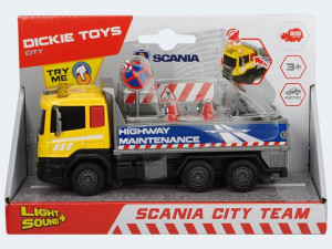 SIMBA DICKIE TOYS POJAZDY MIEJSKIE SCANIA CITY POJAZD DROGOWY ŚW/DŹW 17 CM 374-2011