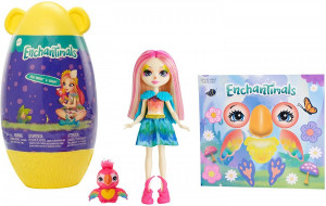 ENCHANTIMALS JAJKO NIESPODZIANKA LALKA PEEKI PARROT + SHEENY GPL94/GPL95