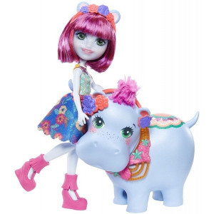 MATTEL ENCHANTIMALS LALKA HEDDA HIPPO + DUŻY HIPOPOTAM LAKE FKY72/GFN56