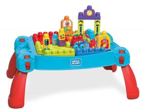 MATTEL MEGA BLOKS NIEBIESKI STOLIK Z KLOCKAMI BUDUJ I UCZ SIĘ FGV05