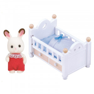 SYLVANIAN FAMILIES EPOCH ŁÓŻECZKO + CZEKOLADOWY KRÓLIK 5017