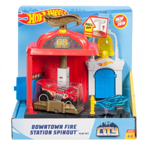 HOT WHEELS CITY ODJAZDOWA REMIZA STRAŻACKA FRH28 FRH29.jpg
